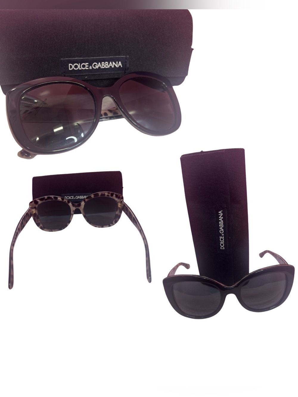 Dolce & Gabbana Black and leopard Heart Sunglasses